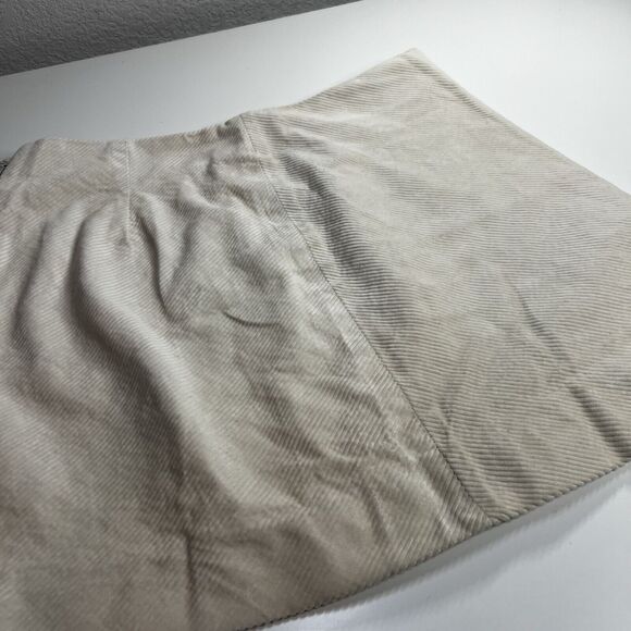 J CREW Women 99% Cotton Corduroy A-Line Mini Skirt Striped Cream Color SZ 4 - Picture 2 of 8